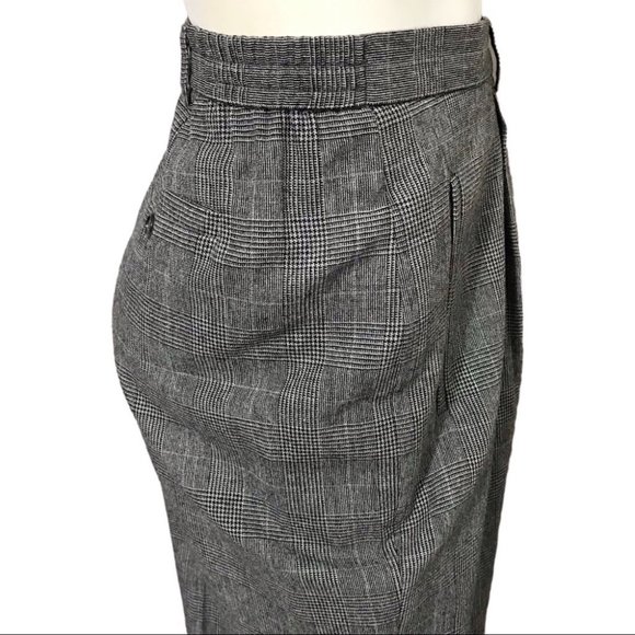 Vintage Evan Picone Black White Plaid High Waisted Trousers Sz-18W - Picture 1 of 11